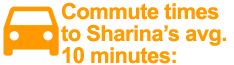 Commute times to Sharina's average 10 minutes